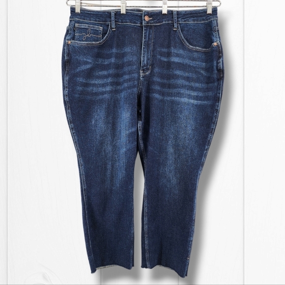 Judy Blue Joan High Rise Cropped Straight Raw Hem Ankle Slit Denim Jean… - Picture 2 of 13